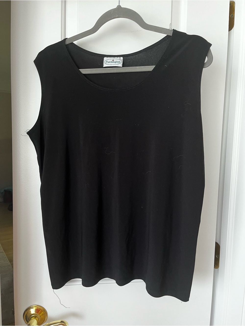Patchington Black Sleeveless Scoop Neck Tank Top